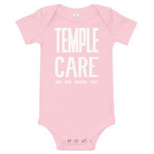 Load image into Gallery viewer, Multiple Color Options, Temple Care Baby short sleeve one piece with All White Letters
