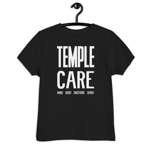 Multiple Color Options, Temple Care Toddler jersey t-shirt with All White Letters