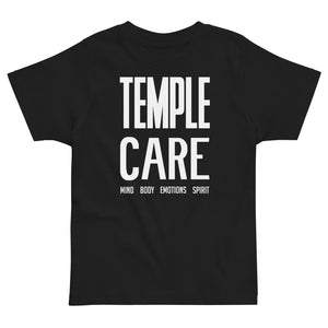 Multiple Color Options, Temple Care Toddler jersey t-shirt with All White Letters