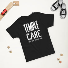 Load image into Gallery viewer, Multiple Color Options, Temple Care Toddler jersey t-shirt with All White Letters
