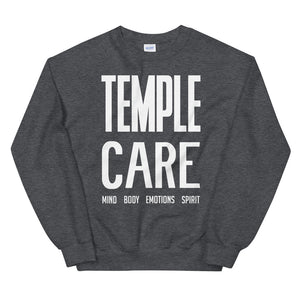 Multiple Color Options, Temple Care Unisex Sweatshirt with All White Letters
