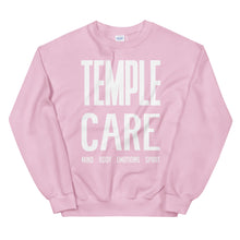 Load image into Gallery viewer, Multiple Color Options, Temple Care Unisex Sweatshirt with All White Letters
