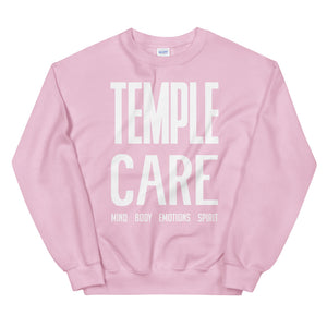 Multiple Color Options, Temple Care Unisex Sweatshirt with All White Letters