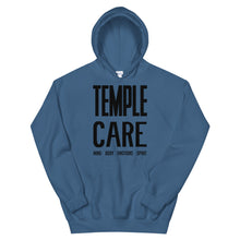 Load image into Gallery viewer, Multiple Color Options, Temple Care Unisex Hoodie with All Black Letters
