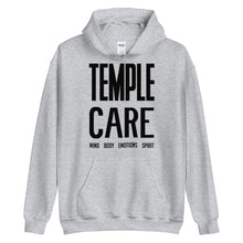Load image into Gallery viewer, Multiple Color Options, Temple Care Unisex Hoodie with All Black Letters
