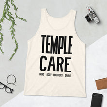 Load image into Gallery viewer, Multiple Color Options, Temple Care Adult Unisex Tank Top with All Black Letters
