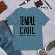 Load image into Gallery viewer, Multiple Color Options, Temple Care Short-Sleeve Unisex T-Shirt with All Black Letters
