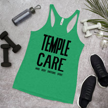 Load image into Gallery viewer, Multiple Color Options, Temple Care Women&#39;s Racerback Tank with All Black Letters
