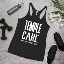 Load image into Gallery viewer, Multiple Color Options, Temple Care Women&#39;s Racerback Tank with All White Letters
